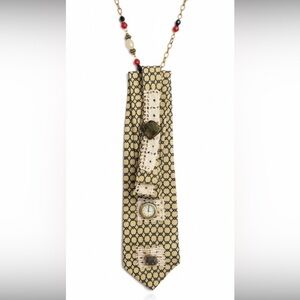 Silk Tie Jabot Necklace Watch Face Lace